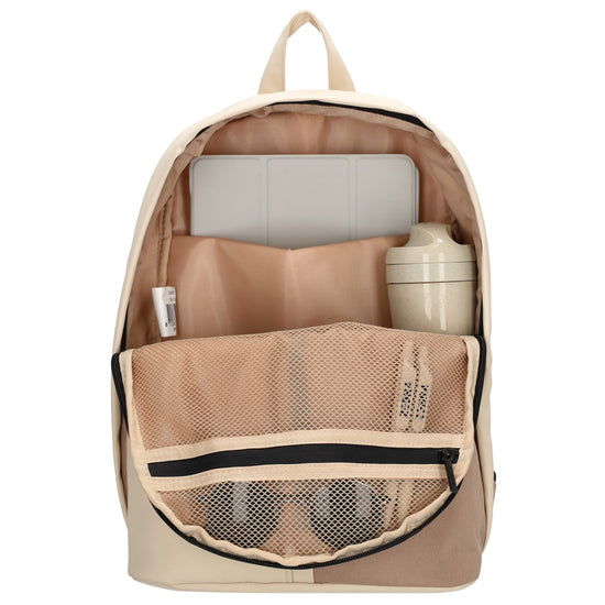 Kinderrucksack 28x39cm mit Laptopfach in Braun| Beige - leder-accessoires.com