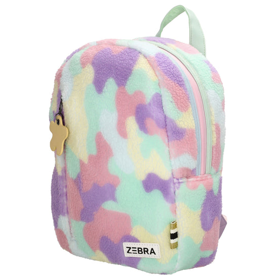 Kinderrucksack 25x35cm mit Kuhmuster-Fell in Multicolor - leder-accessoires.com