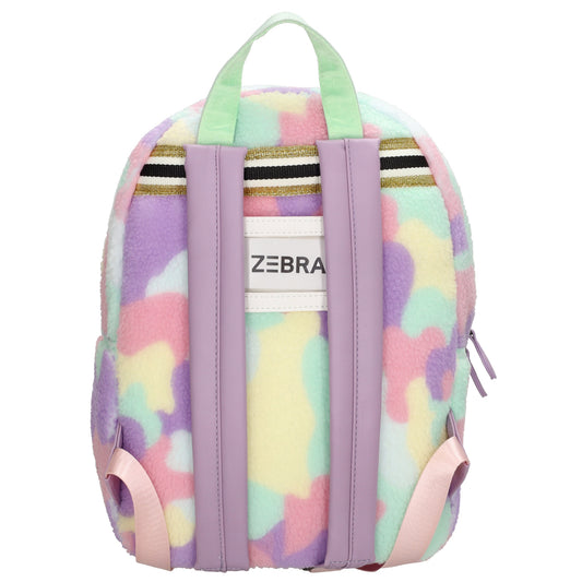 Kinderrucksack 25x35cm mit Kuhmuster-Fell in Multicolor