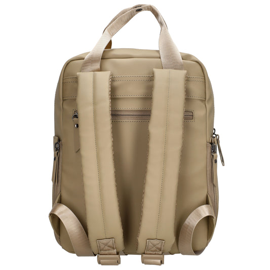 Rucksack Taupe 22,5x30cm wasserdicht – Stilvoller Alltagsrucksack mit Fächern