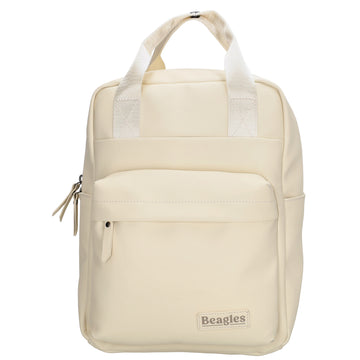 Cremefarbener Wasserdicht-Rucksack 22,5x30cm mit Tabletfach & Rückfach
