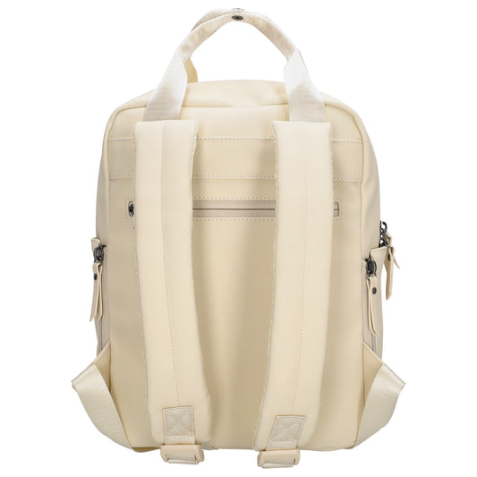 Cremefarbener Wasserdicht-Rucksack 22,5x30cm mit Tabletfach & Rückfach