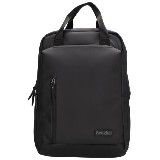 Rucksack 39x28cm in Schwarz mit Aufsteckfunktion - leder-accessoires.com