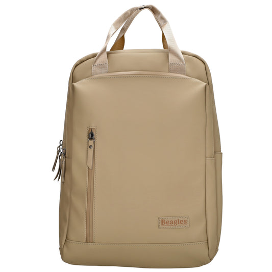 Rucksack 39x28cm in Taupe mit Aufsteckfunktion - leder-accessoires.com