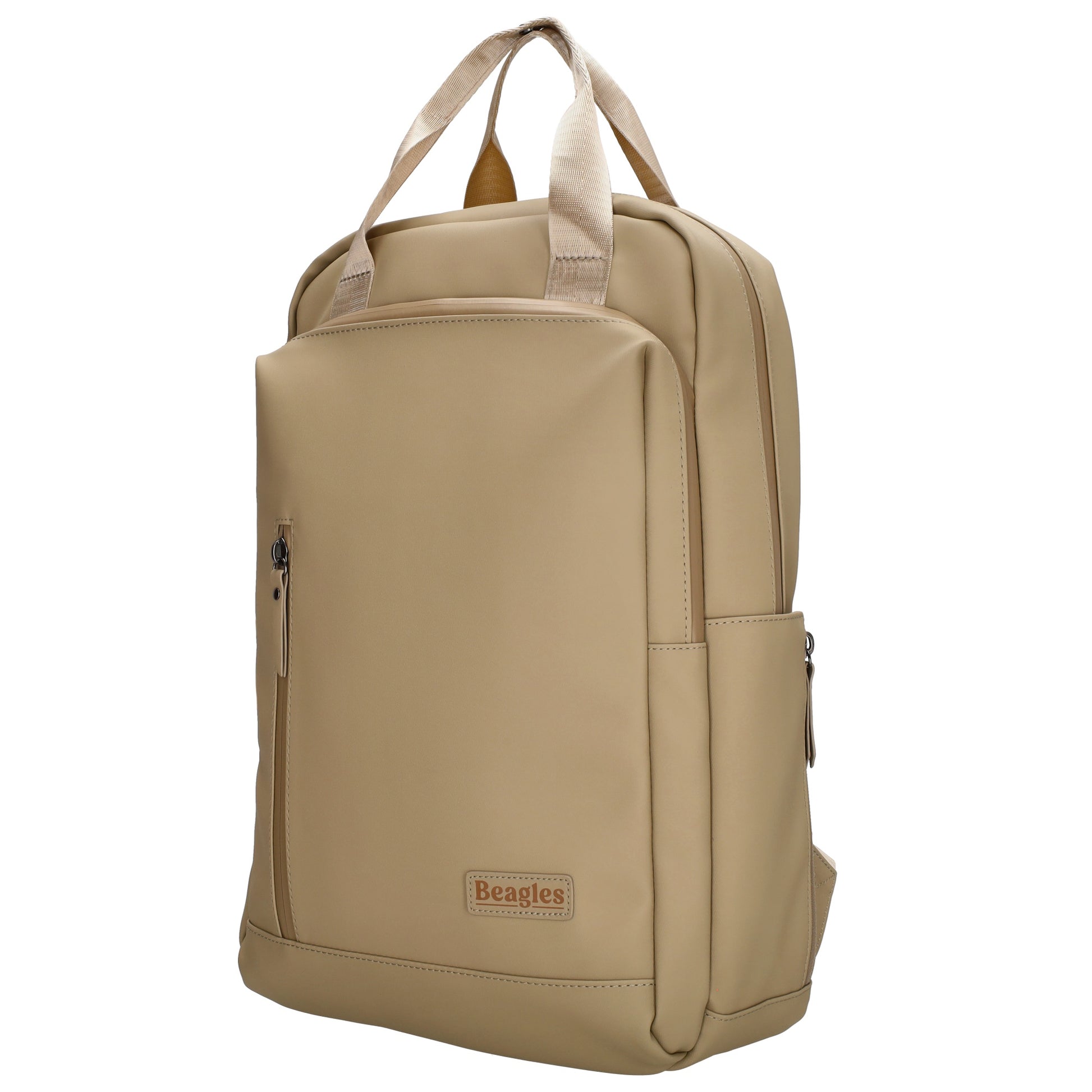 Rucksack 39x28cm in Taupe mit Aufsteckfunktion - leder-accessoires.com