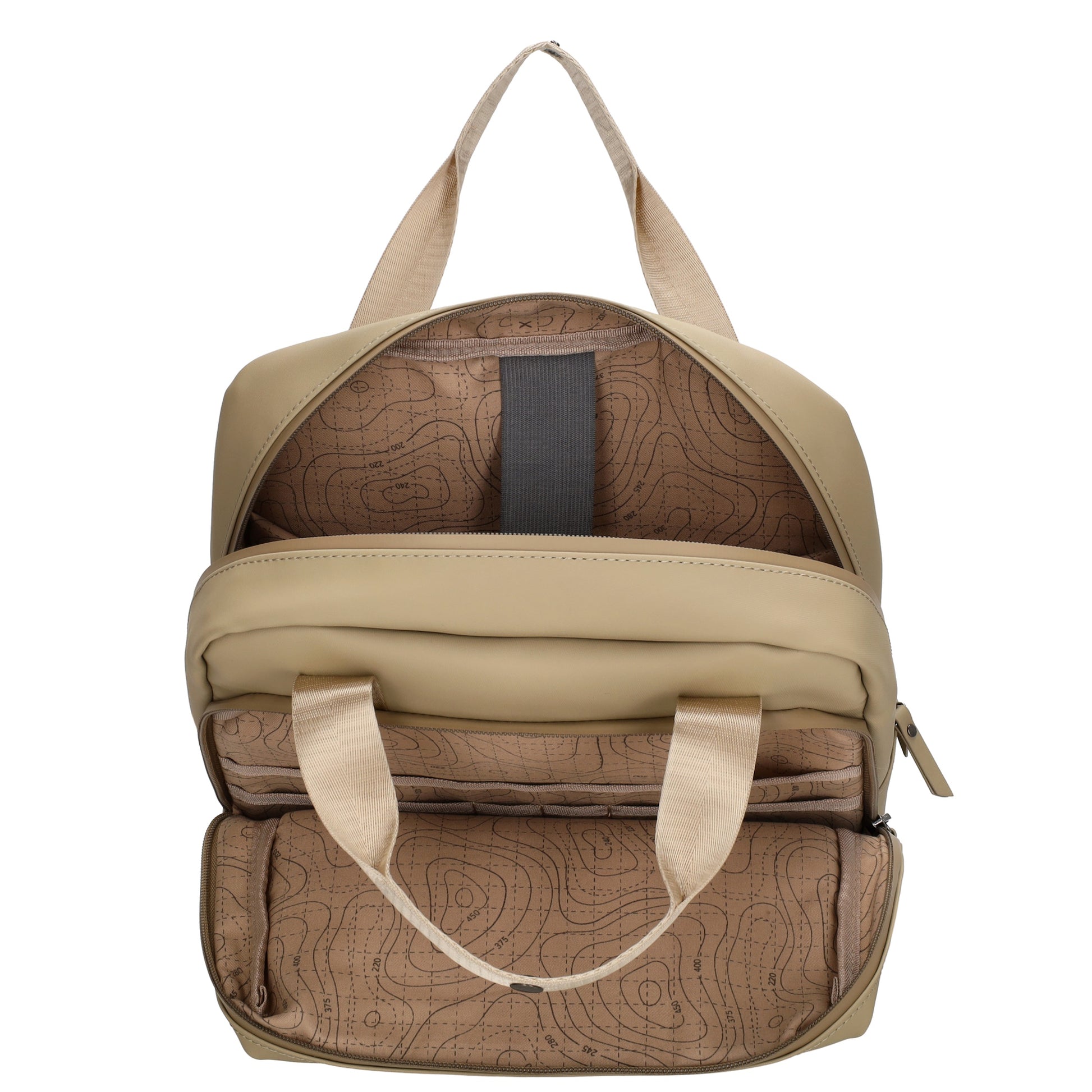 Rucksack 39x28cm in Taupe mit Aufsteckfunktion - leder-accessoires.com
