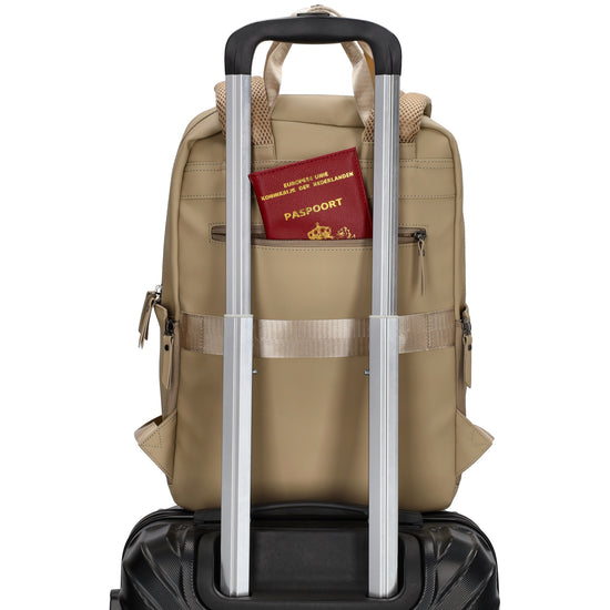 Rucksack 39x28cm in Taupe mit Aufsteckfunktion - leder-accessoires.com