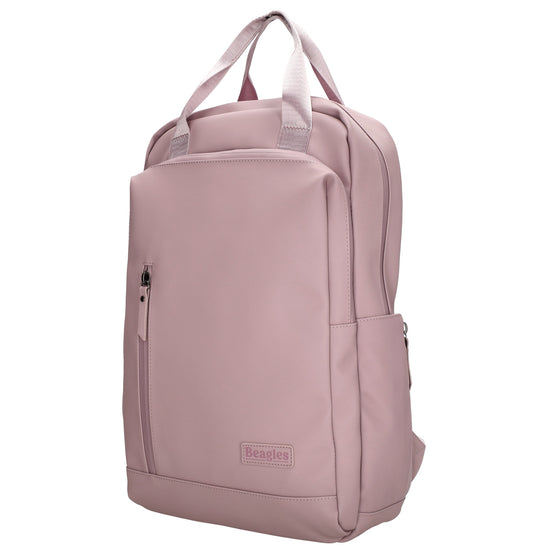 Rucksack 39x28cm in Altrosa mit Aufsteckfunktion - leder-accessoires.com
