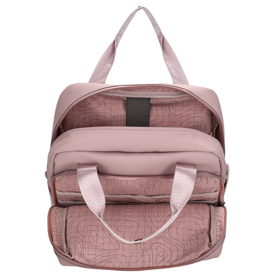 Rucksack 39x28cm in Altrosa mit Aufsteckfunktion - leder-accessoires.com