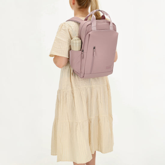 Rucksack 39x28cm in Altrosa mit Aufsteckfunktion - leder-accessoires.com