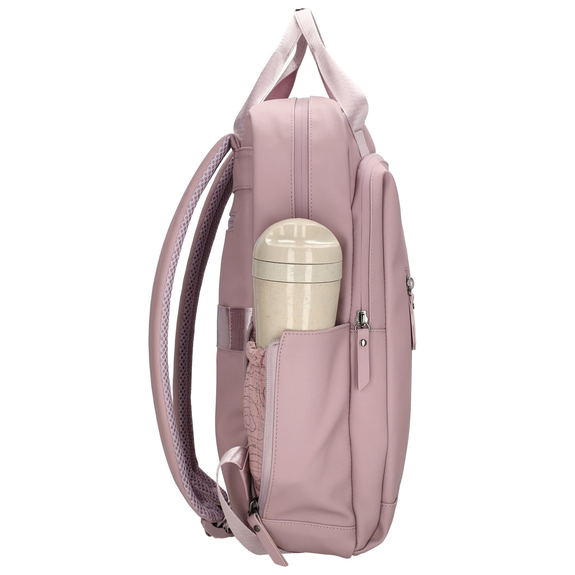 Rucksack 39x28cm in Altrosa mit Aufsteckfunktion - leder-accessoires.com