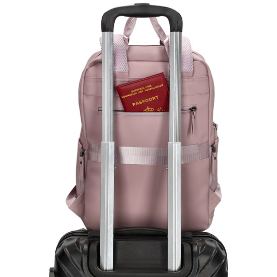 Rucksack 39x28cm in Altrosa mit Aufsteckfunktion - leder-accessoires.com
