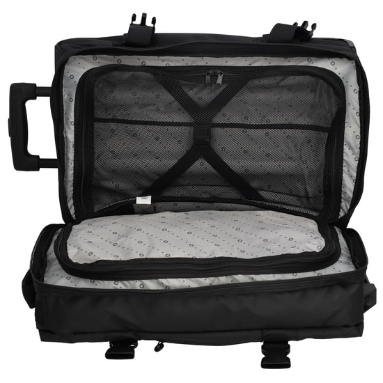 Reisetrolley | Handgepäck 52cm 2-Rad in Schwarz aus wasserabweisendem Nylon - leder-accessoires.com