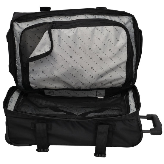 Reisetrolley | Handgepäck 52cm 2-Rad in Schwarz aus wasserabweisendem Nylon - leder-accessoires.com