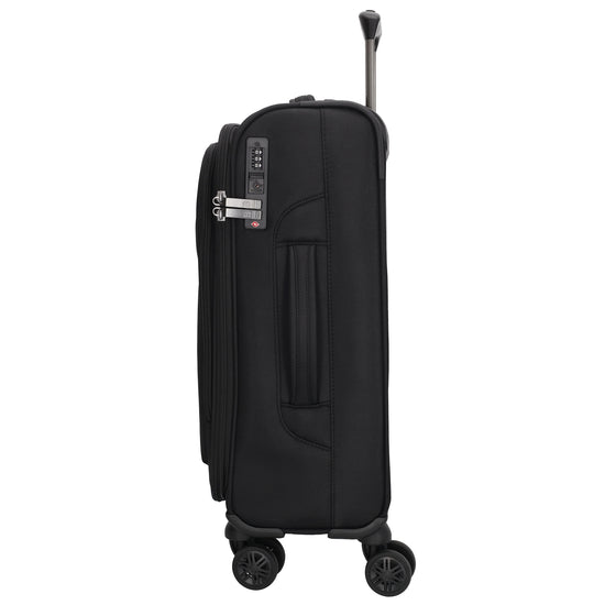 Reisetrolley|Weichgepäck 55cm in Schwarz mit 4-Rad - leder-accessoires.com