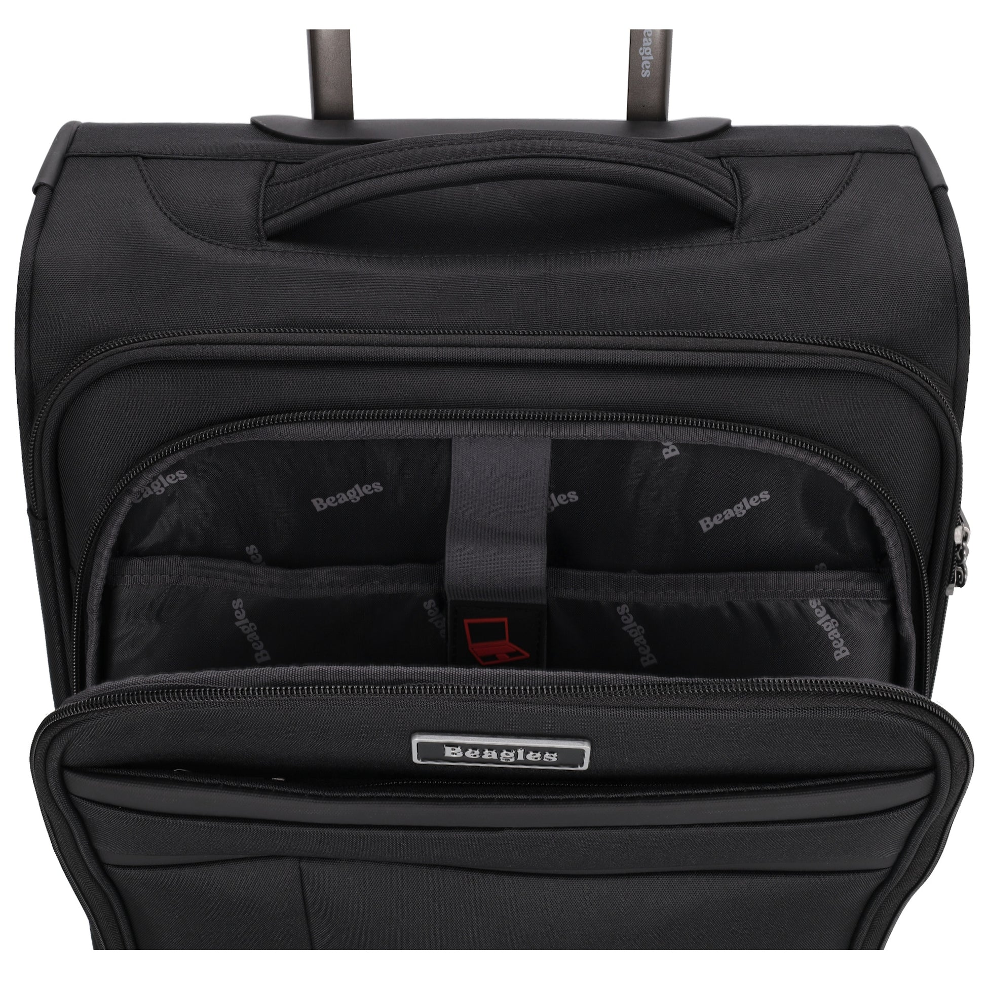 Reisetrolley|Weichgepäck 55cm in Schwarz mit 4-Rad - leder-accessoires.com