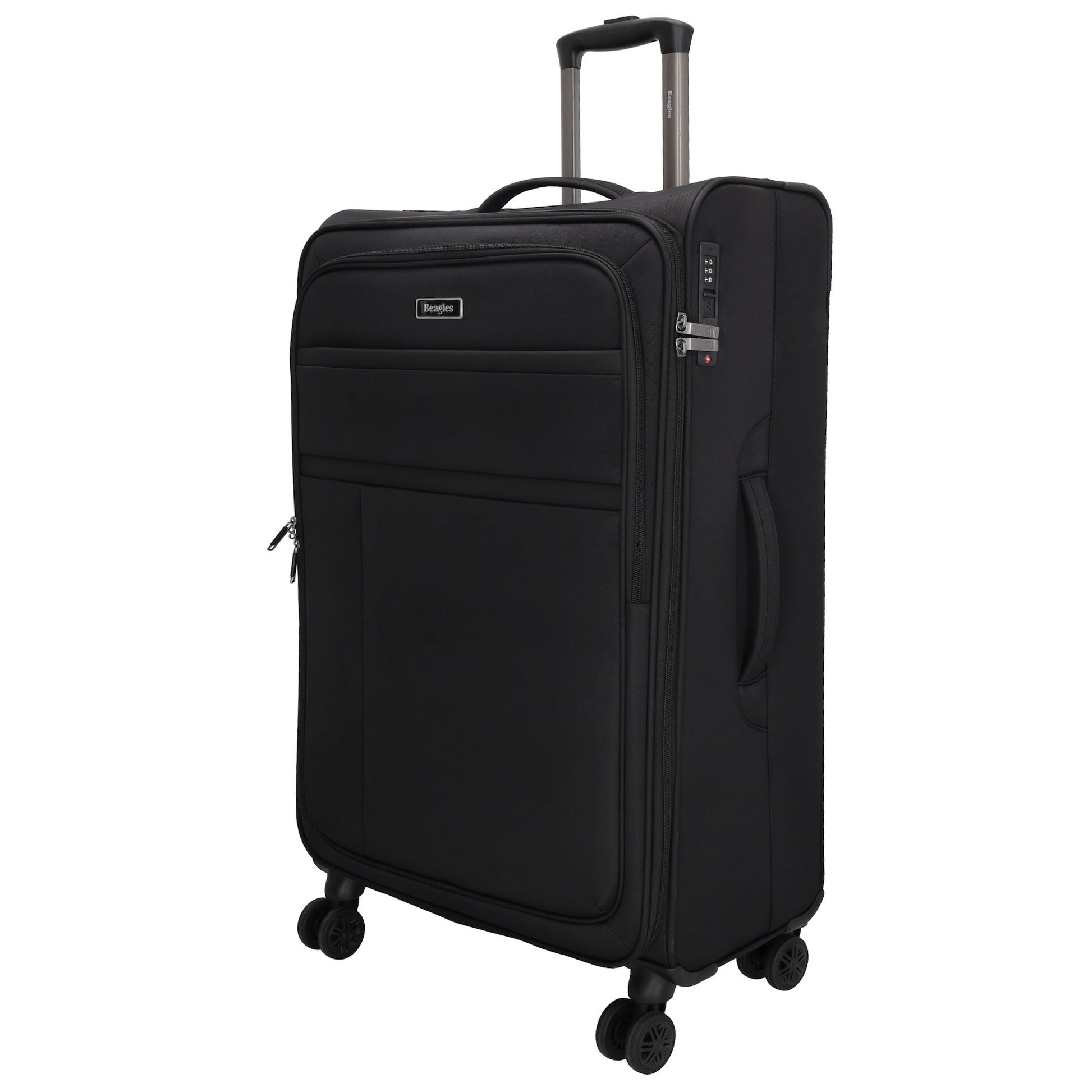 Reisetrolley|Weichgepäck im SET 76|66|57cm in Schwarz mit 4-Rad - leder-accessoires.com