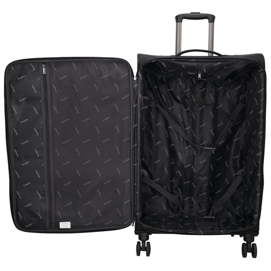 Reisetrolley|Weichgepäck im SET 76|66|57cm in Schwarz mit 4-Rad - leder-accessoires.com