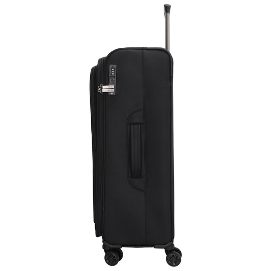 Reisetrolley|Weichgepäck im SET 76|66|57cm in Schwarz mit 4-Rad - leder-accessoires.com