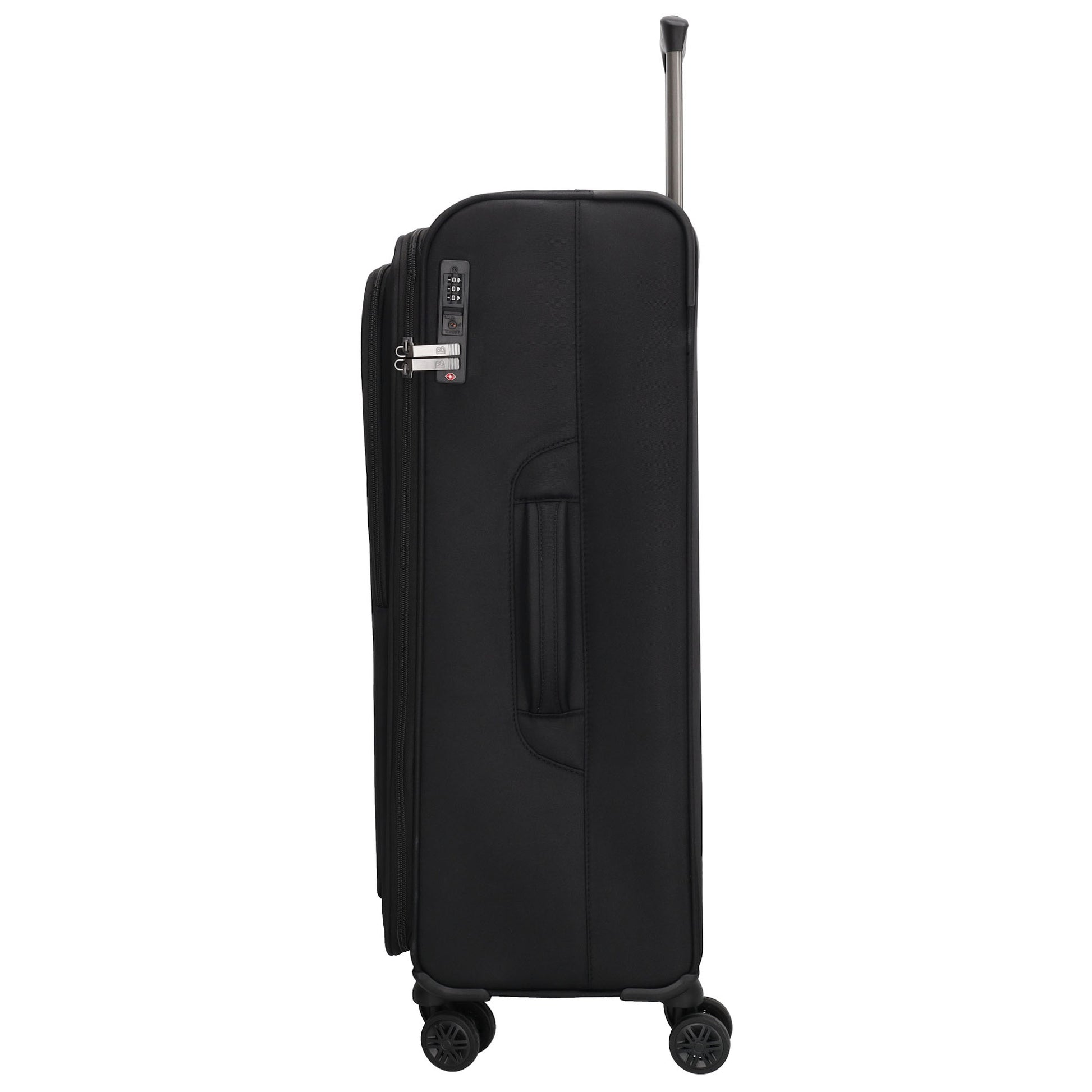 Reisetrolley|Weichgepäck im SET 76|66|57cm in Schwarz mit 4-Rad - leder-accessoires.com