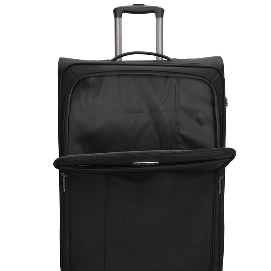 Reisetrolley|Weichgepäck im SET 76|66|57cm in Schwarz mit 4-Rad - leder-accessoires.com