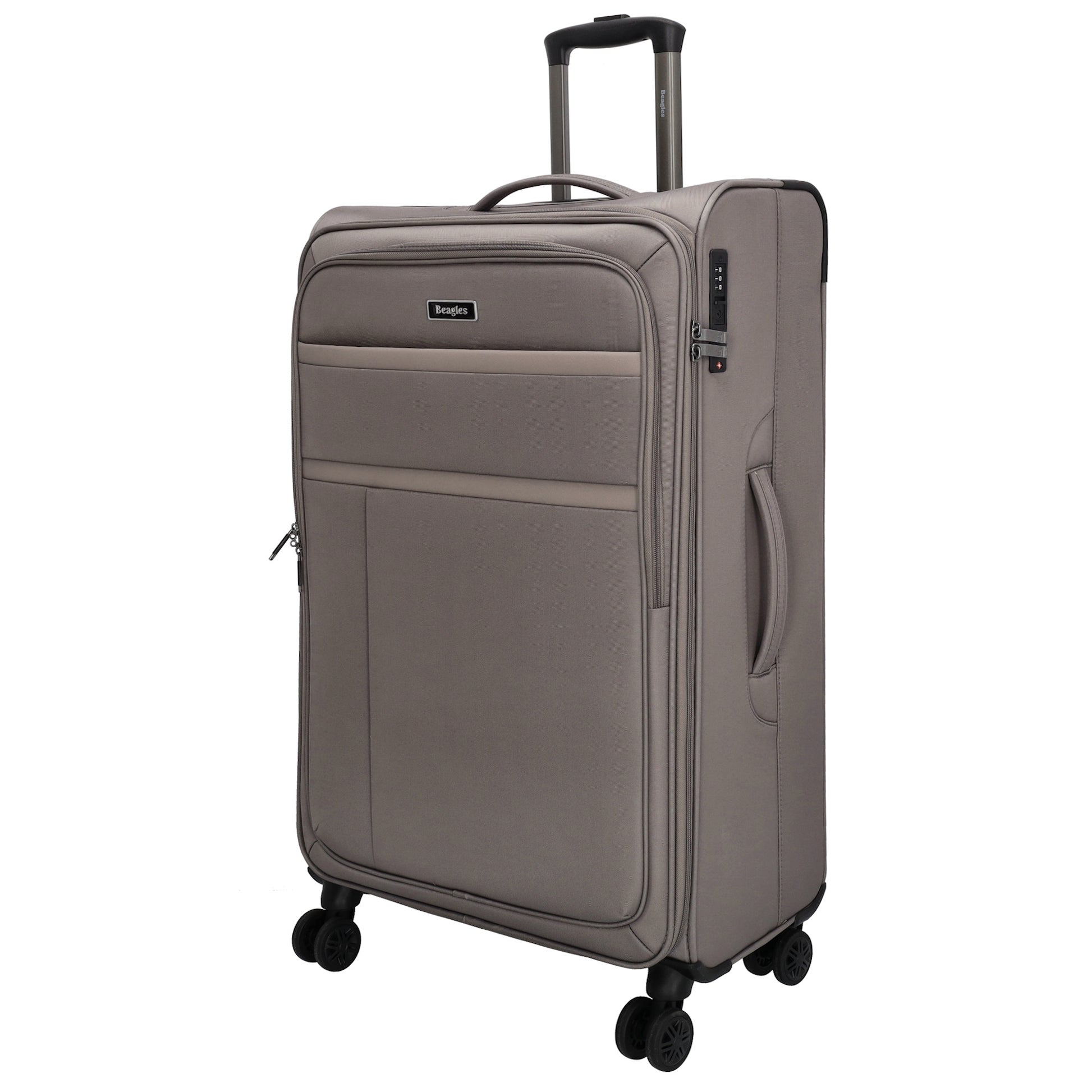 Reisetrolley|Weichgepäck im SET 76|66|57cm in Taupe mit 4-Rad - leder-accessoires.com