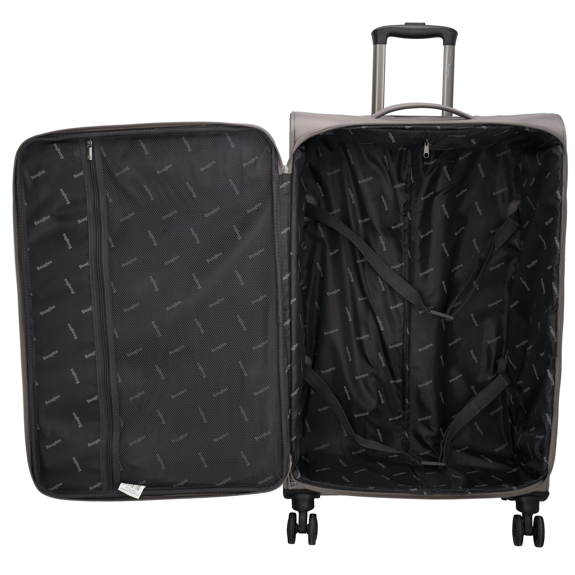 Reisetrolley|Weichgepäck im SET 76|66|57cm in Schwarz mit 4-Rad - leder-accessoires.com
