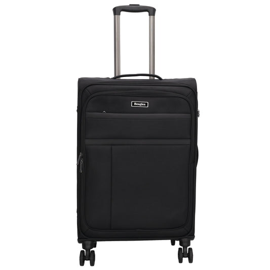 Reisetrolley|Weichgepäck 66cm in Schwarz mit 4-Rad - leder-accessoires.com