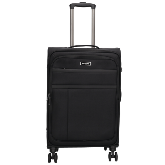Reisetrolley|Weichgepäck 66cm in Schwarz mit 4-Rad - leder-accessoires.com