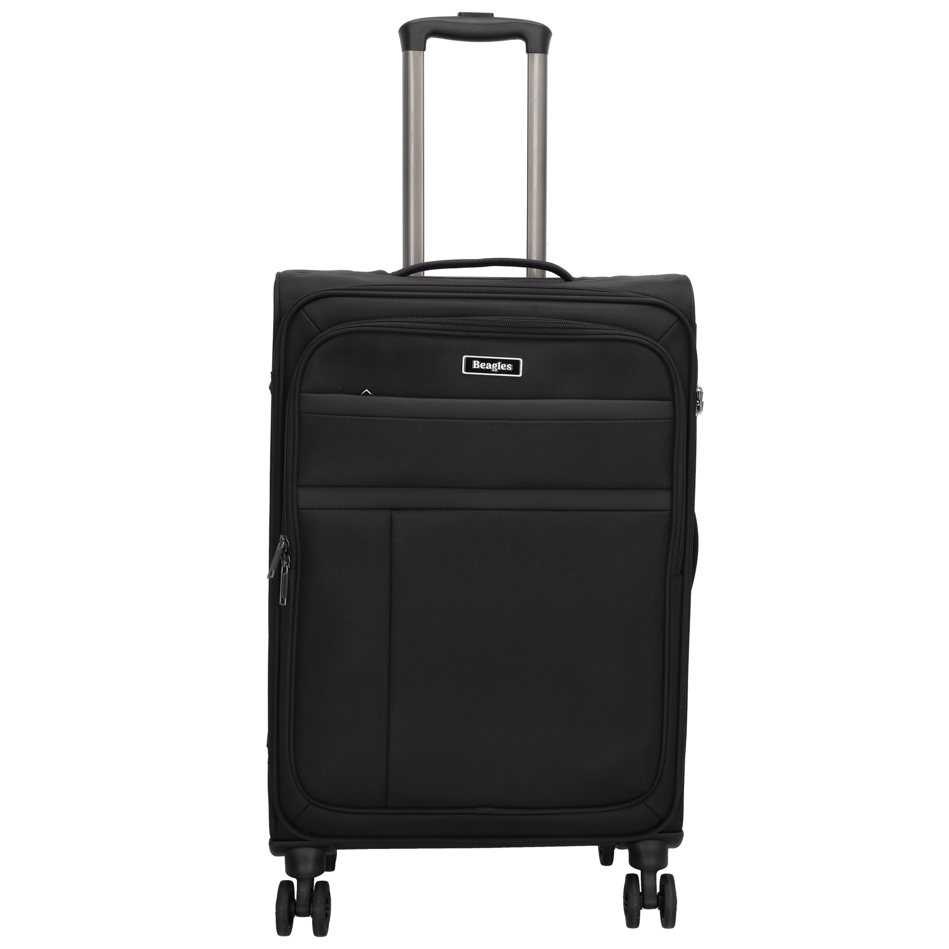 Reisetrolley|Weichgepäck 66cm in Schwarz mit 4-Rad - leder-accessoires.com