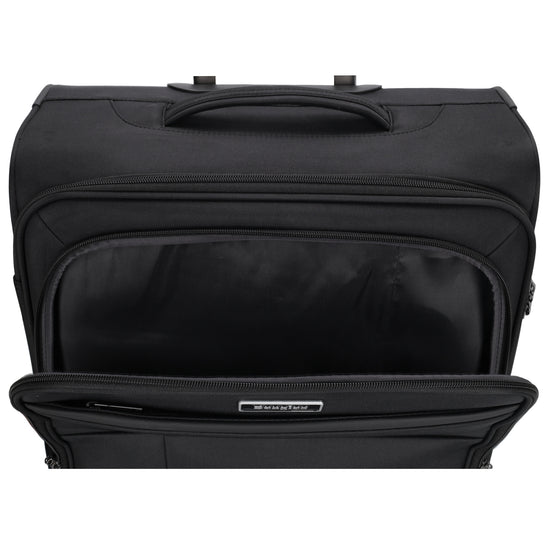 Reisetrolley|Weichgepäck 66cm in Schwarz mit 4-Rad - leder-accessoires.com