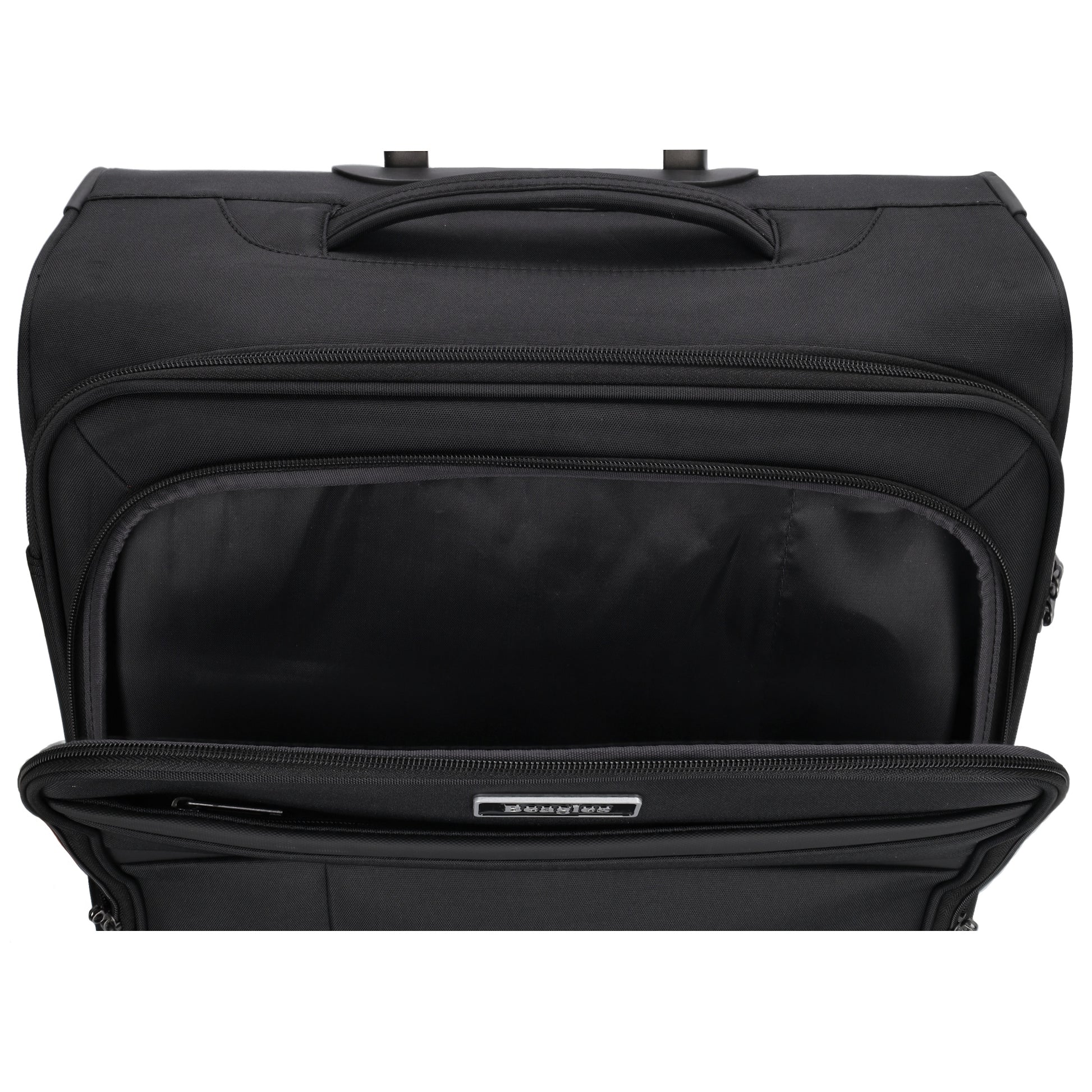 Reisetrolley|Weichgepäck 66cm in Schwarz mit 4-Rad - leder-accessoires.com