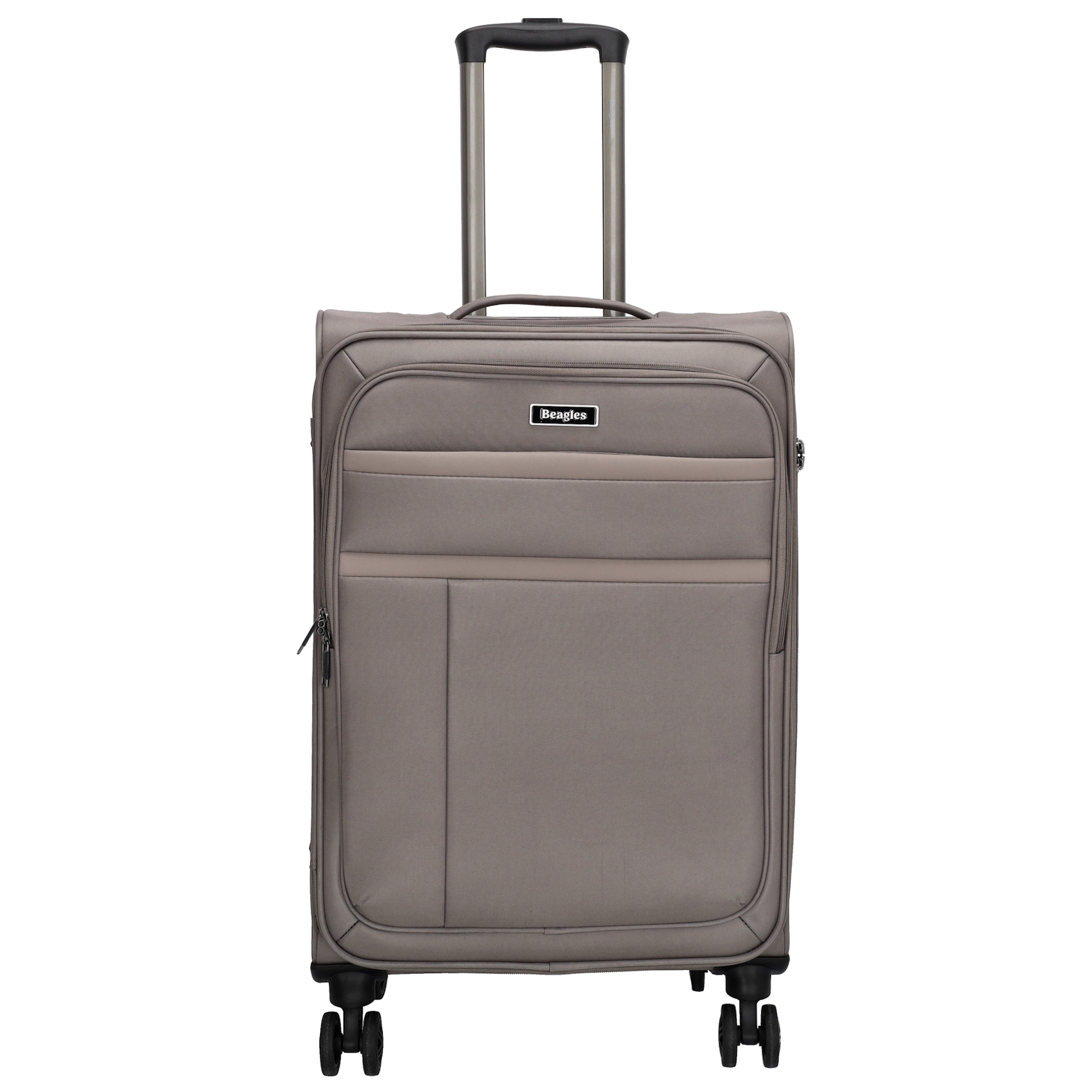 Reisetrolley|Weichgepäck 66cm in Taupe mit 4-Rad - leder-accessoires.com