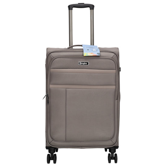 Reisetrolley|Weichgepäck 66cm in Taupe mit 4-Rad - leder-accessoires.com