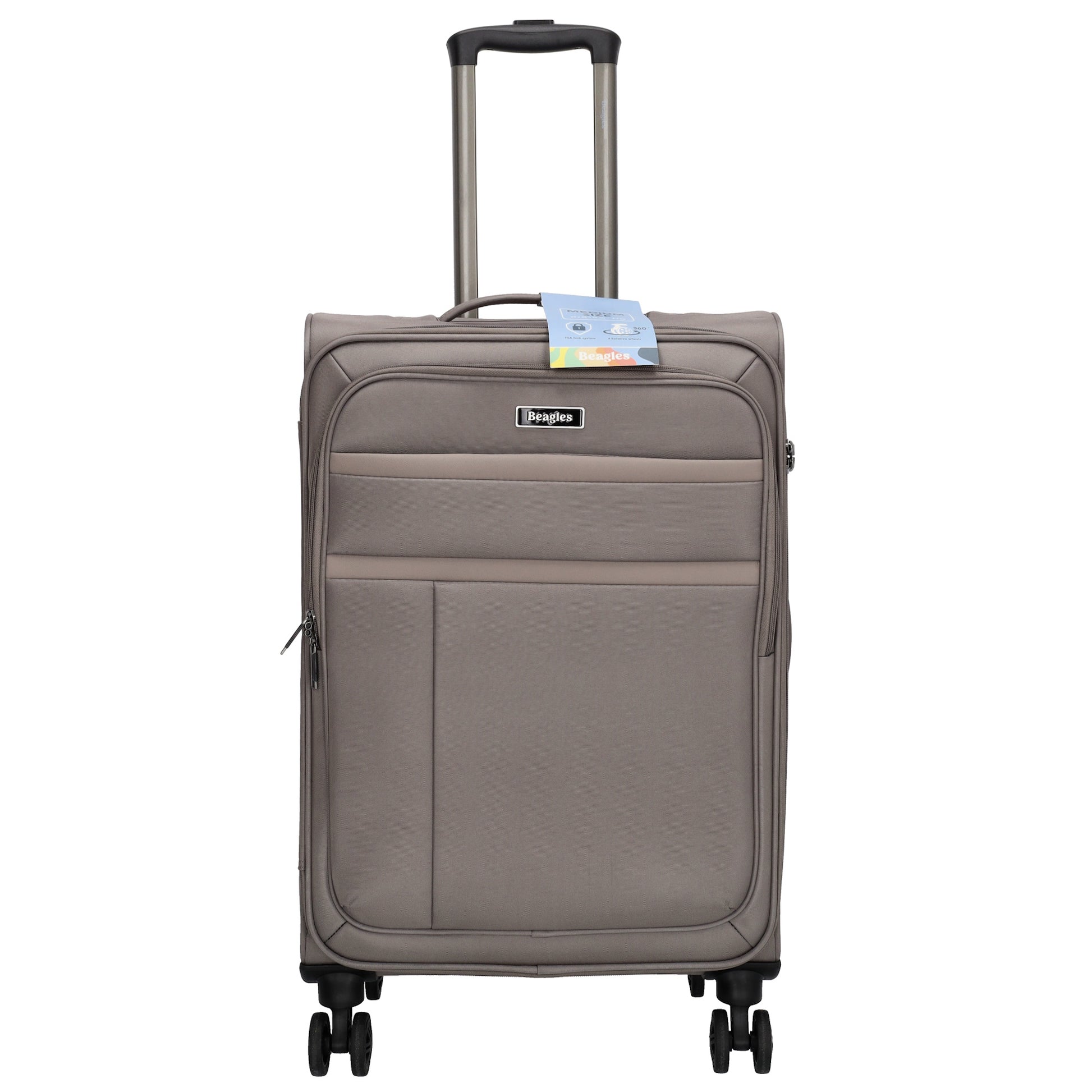Reisetrolley|Weichgepäck 66cm in Taupe mit 4-Rad - leder-accessoires.com