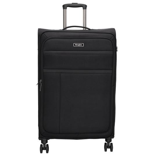 Reisetrolley|Weichgepäck 76cm in Schwarz mit 4-Rad - leder-accessoires.com
