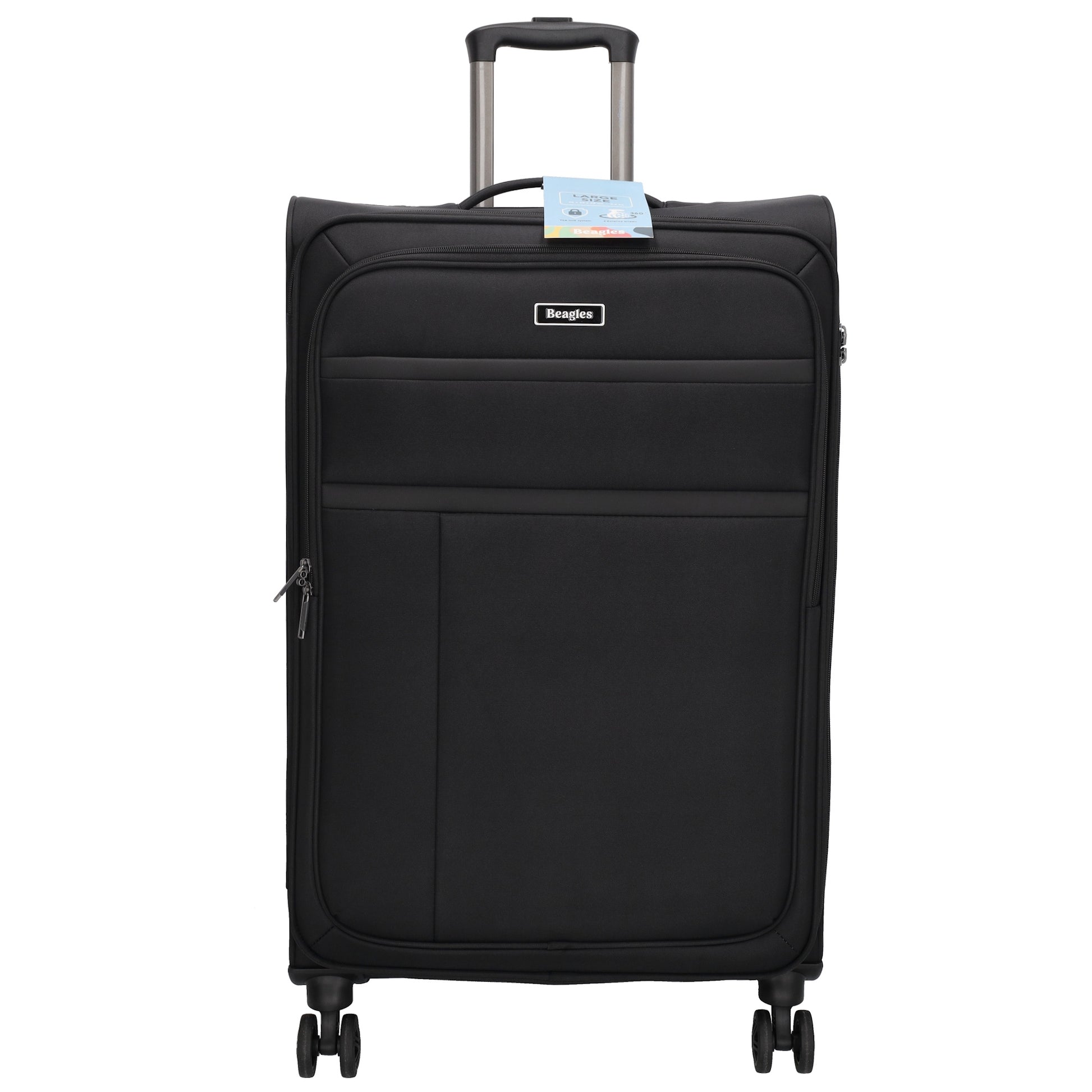 Reisetrolley|Weichgepäck 76cm in Schwarz mit 4-Rad - leder-accessoires.com