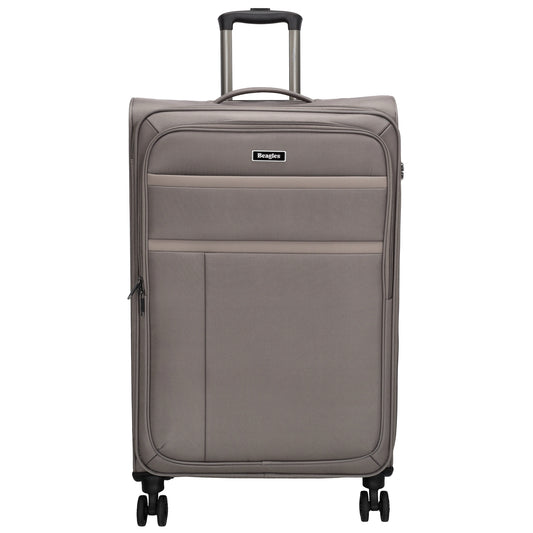 Reisetrolley|Weichgepäck 76cm in Taupe mit 4-Rad - leder-accessoires.com