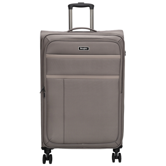 Reisetrolley|Weichgepäck 76cm in Taupe mit 4-Rad - leder-accessoires.com