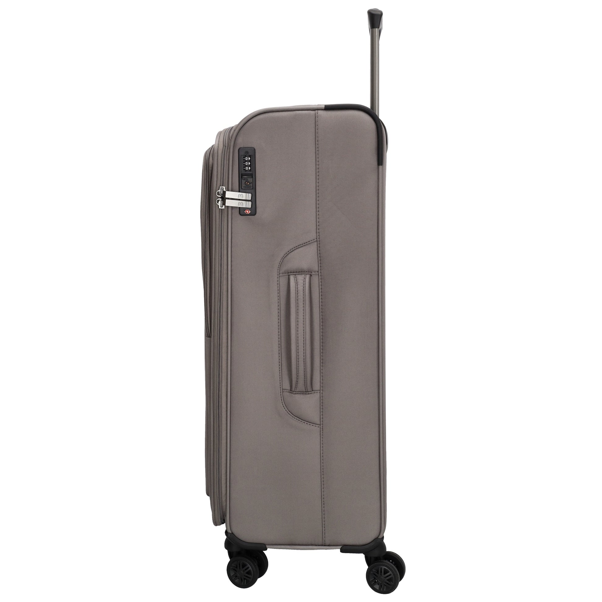 Reisetrolley|Weichgepäck 76cm in Taupe mit 4-Rad - leder-accessoires.com