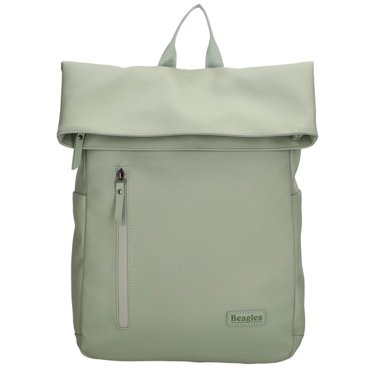 Cityrucksack 36x28cm in Mint mit Umschlag und Reißverschluss - leder-accessoires.com