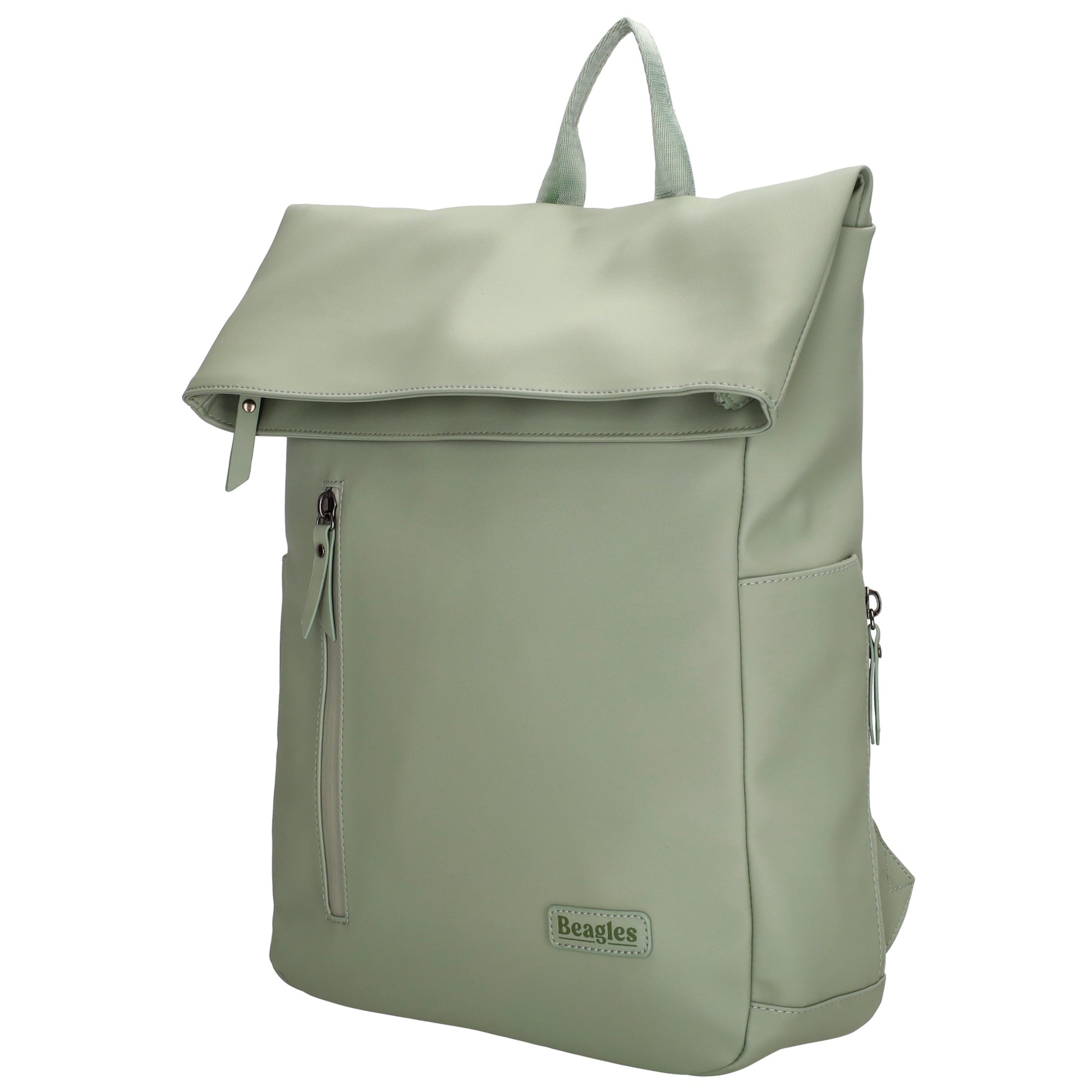 Cityrucksack 36x28cm in Mint mit Umschlag und Reißverschluss - leder-accessoires.com