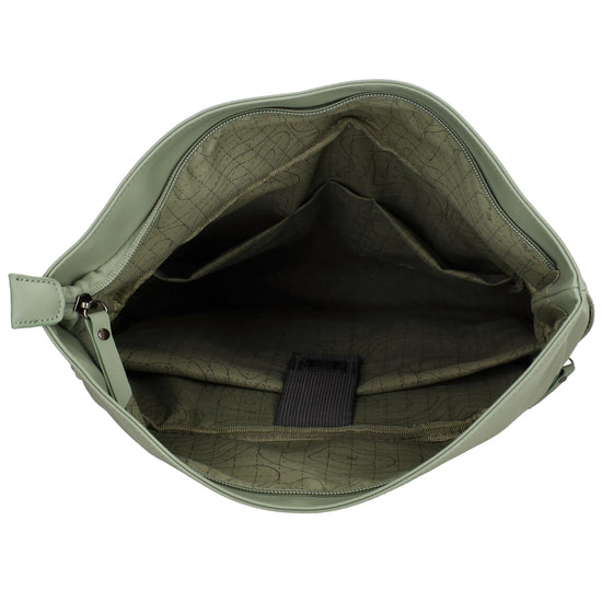 Cityrucksack 36x28cm in Mint mit Umschlag und Reißverschluss - leder-accessoires.com