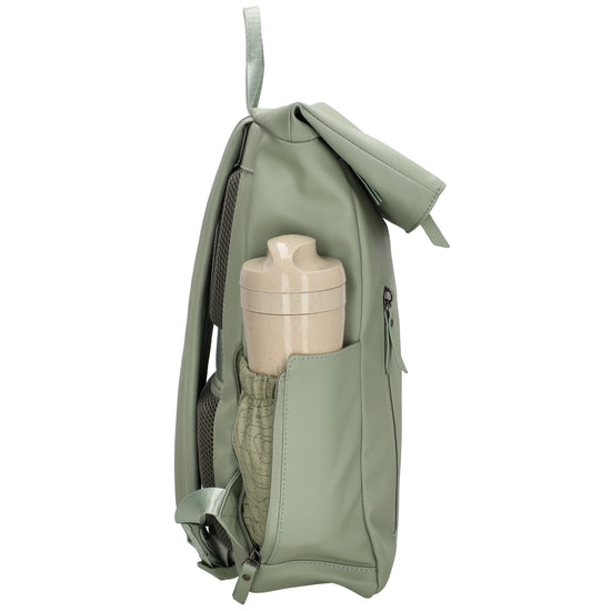 Cityrucksack 36x28cm in Mint mit Umschlag und Reißverschluss - leder-accessoires.com