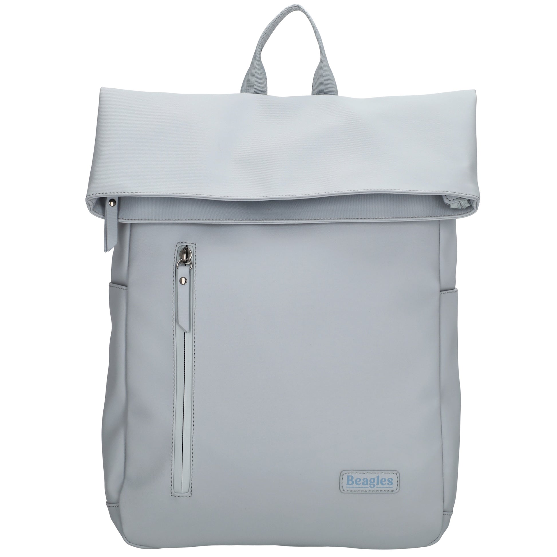 Cityrucksack 36x28cm in Hellblau mit Umschlag und Reißverschluss - leder-accessoires.com