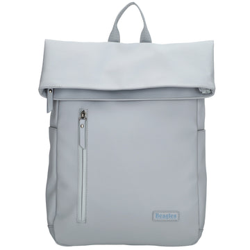 Cityrucksack 36x28cm in Hellblau mit Umschlag und Reißverschluss - leder-accessoires.com