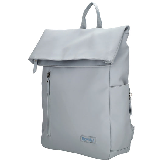 Cityrucksack 36x28cm in Hellblau mit Umschlag und Reißverschluss - leder-accessoires.com