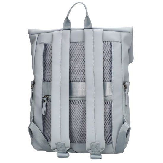 Cityrucksack 36x28cm in Hellblau mit Umschlag und Reißverschluss - leder-accessoires.com