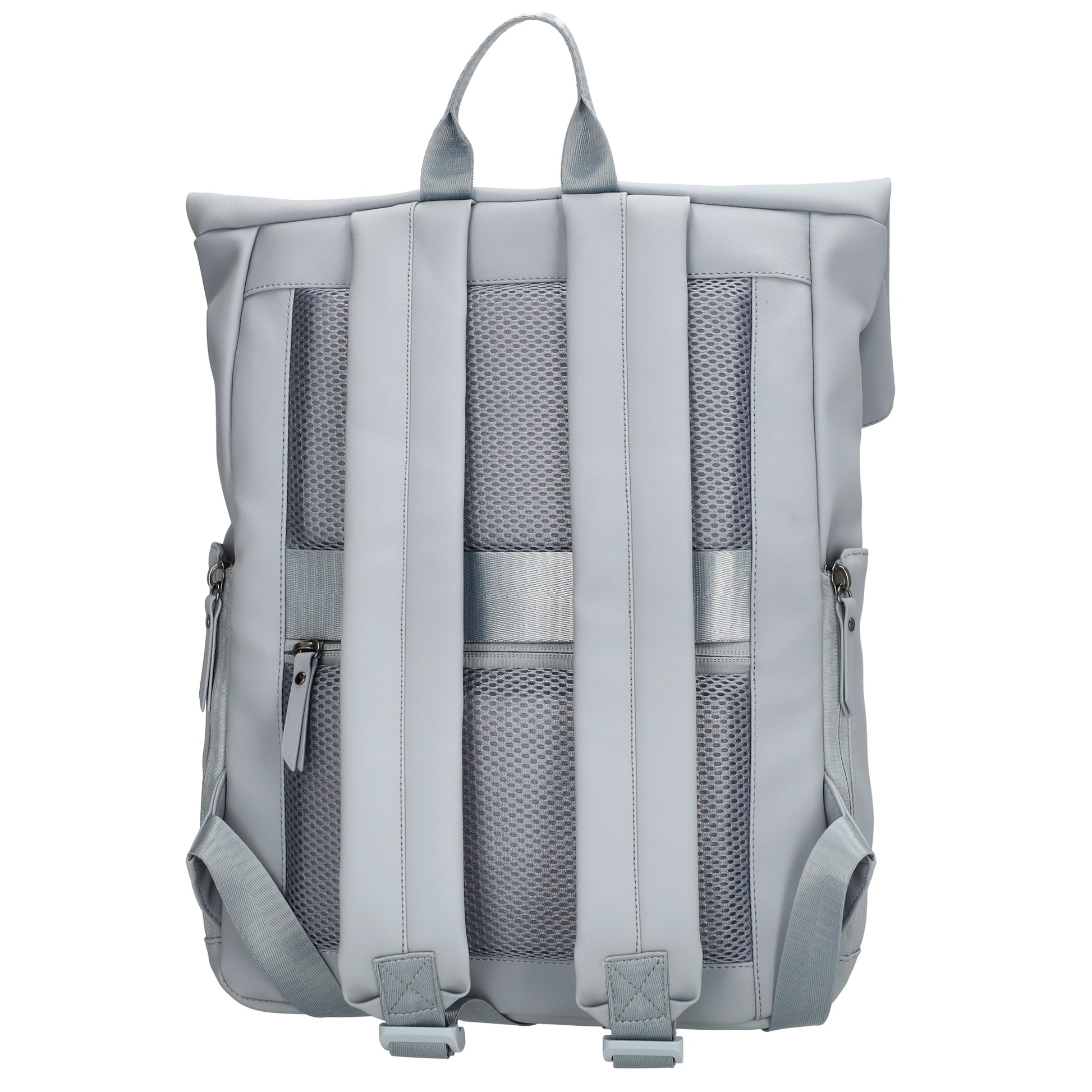 Cityrucksack 36x28cm in Hellblau mit Umschlag und Reißverschluss - leder-accessoires.com