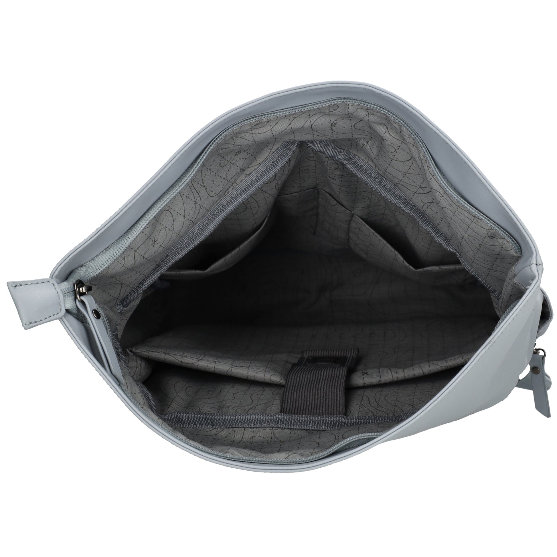 Cityrucksack 36x28cm in Hellblau mit Umschlag und Reißverschluss - leder-accessoires.com